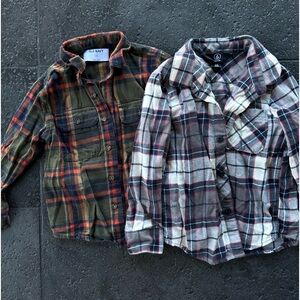 Bundle of Boys Flannels. Old Navy & Volcom.